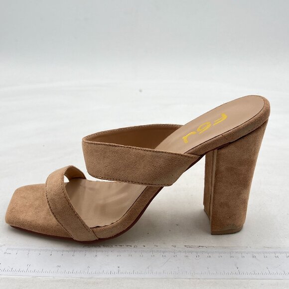 FSJ Shoes - FSJ Women's Block Heel Dual Straps Slide Sandals